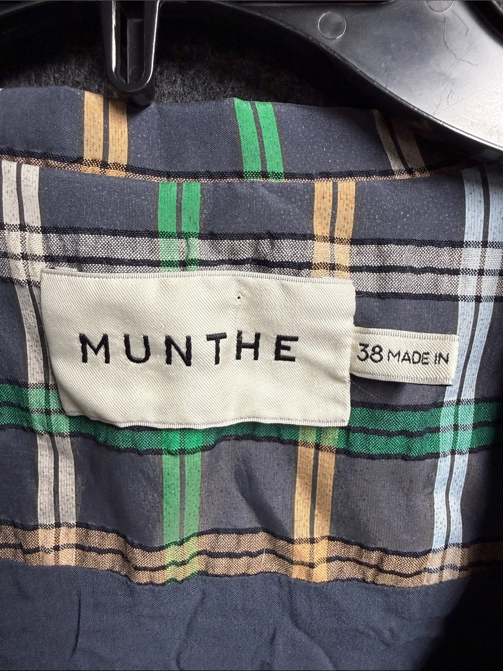Munthe Green Plaid Midi Wrap Dress with Tie Waist - Picture 2 of 7